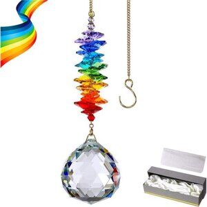 40mm Clear Ball Crystal Suncatcher, Handmade Rainbow Maker Prism